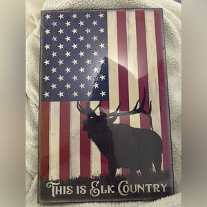 American Flag Elk Silhouette Wall Art